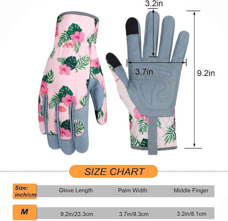 MERTURN Store Leather Gardening Gloves for Women Thorn Proof Garden Gloves Touch Screen Working Gloves Gifts,M - Image 2